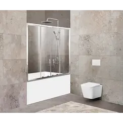 Шторка на ванну BelBagno UNIQUE-VF-2-150/180-140-C-Cr