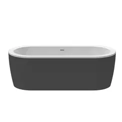 Ванна акриловая  CEZARES SLIM CENTRAL-180-80-60-NERO-SET  180х80