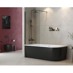 Душевая шторка на ванну CEZARES LIBERTA-V-1-80/155-C-NERO