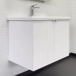 Тумба-умывальник подвесная Comforty Лима-70П белый матовый с раковиной Como 70