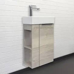 Тумба-умывальник Comforty Матэ-40 дуб дымчатый с раковиной Comforty 9140