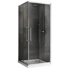 Душевой уголок ABBER Schwarzer Diamant квадрат, прозрачное/хром