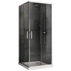 Душевой уголок ABBER Schwarzer Diamant квадрат , прозрачное/хром