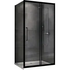 Душевой уголок ABBER Schwarzer Diamant   прозрачный/черный , в угол