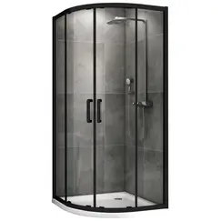 Душевой уголок ABBER Schwarzer Diamant трапеция, прозрачное/черный