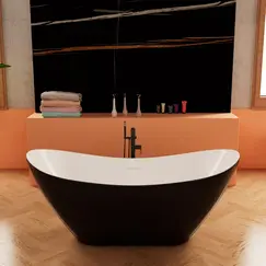 Ванна акриловая  Frank F6107 White/Black 170х75