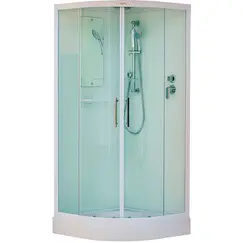 Душевая кабина Esbano ESW-90CR/100CR четверть круга с прозрач.стекло, белый профиль