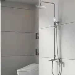 Душевая система MELANA-610605 Paola Hi-tech нерж.сталь, с тропическим душем, лейкой