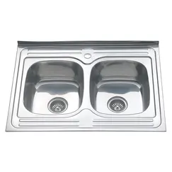 Мойка 8060SP MELANA 0,8/180 2-я чаша отдельная накладная  с сифоном