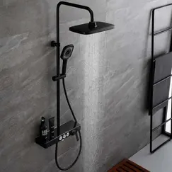 Душевая система MELANA-610501B MALE нерж.сталь, с тропическим душем, лейкой