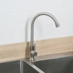 Кран для кухни водоразборный (МОНО) MELANA-F6113 нерж.сталь, однорычажный, сатин