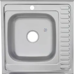 Мойка 6060 L/R  MELANA 0,6/160 декор/полированная  накладная  с сифоном
