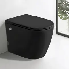 Унитаз Ceruttispa CT10199 SELLA Pulse MB приставной с функцией импульсного смыва, безободковый, чёрный матовый