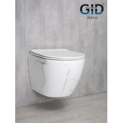 Безободковый подвесной унитаз микролифт дюропласт Gid Ws2198