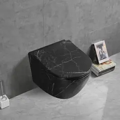 Унитаз Ceruttispa SELLA Aria Tornado MMB CT9531  подвесной безободковый черный мрамор матовый