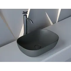 Умывальник чаша Ceramica Nova накладная прямоугольная (цвет Темный Антрацит Матовый) Element 455*325*135мм