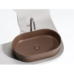 Умывальник чаша Ceramica Nova накладная овальная (цвет Темно-Коричневый Матовый) Element 608*385*122мм