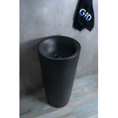 Напольная черная раковина для ванной Gid Nb130bg