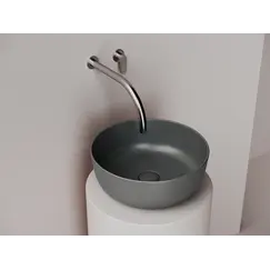 Раковина Ceramica Nova накладная круглая 356*356*135, без перелива, цвет темный антрацит матовый