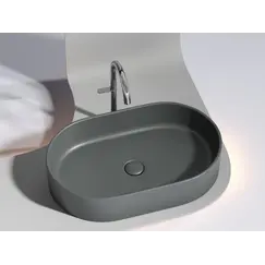 Умывальник чаша Ceramica Nova накладная овальная (цвет Темный Антрацит Матовый) Element 608*385*122мм