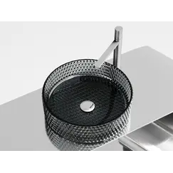 Умывальник чаша Ceramica Nova накладная круглая (цвет черный) Cristal 360*360*112мм