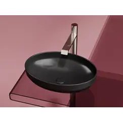 Умывальник чаша Ceramica Nova накладная овальная (цвет Черный Матовый) Element 502*363*145мм