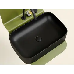 Умывальник чаша Ceramica Nova накладная прямоугольная (цвет Черный Матовый) Element 605*380*122мм