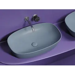 Умывальник чаша Ceramica Nova накладная овальная (цвет Серо-Голубой Матовый) Element 600*380*138мм