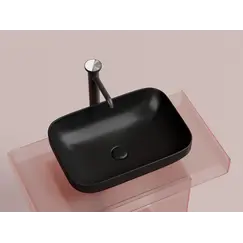 Умывальник чаша Ceramica Nova накладная прямоугольная (цвет Черный Матовый) Element 500*359*145мм