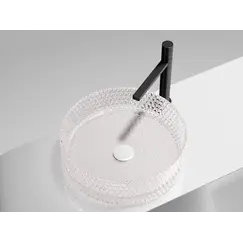 Умывальник чаша Ceramica Nova накладная круглая (цвет розовый) Cristal 360*360*112мм