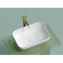 Умывальник чаша Ceramica Nova накладная прямоугольная (цвет Белый Матовый) Element 500*359*145мм
