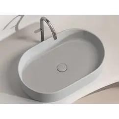 Умывальник чаша Ceramica Nova накладная овальная (цвет Серый Матовый) Element 608*385*122мм