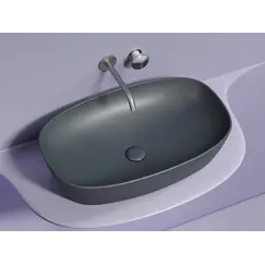 Умывальник чаша Ceramica Nova накладная овальная (цвет Темный Антрацит Матовый) Element 600*380*138мм