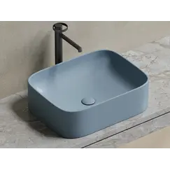 Умывальник чаша Ceramica Nova накладная прямоугольная (цвет Серо-Голубой Матовый) Element 505*380*150мм