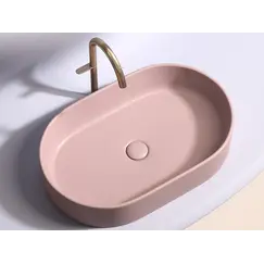 Умывальник чаша Ceramica Nova  накладная овальная (цвет Розовый Матовый) Element 608*385*122мм