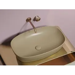 Умывальник чаша Ceramica Nova накладная овальная (цвет Капучино Матовый) Element 600*380*138мм