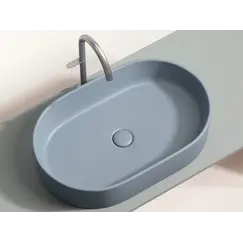 Умывальник чаша Ceramica Nova накладная овальная (цвет Серо-Голубой Матовый) Element 608*385*122мм