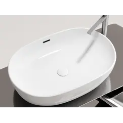 Умывальник чаша Ceramica Nova накладная овальная со сливом переливом Element 610*420*155мм