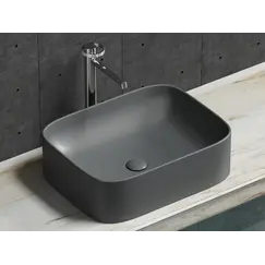 Умывальник чаша Ceramica Nova накладная прямоугольная (цвет Темный Антрацит Матовый) Element 505*380*150мм