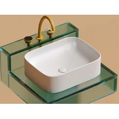 Умывальник чаша Ceramica Nova  накладная прямоугольная (цвет Белый Матовый) Element 505*380*150мм