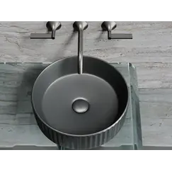 Умывальник чаша Ceramica Nova накладная круглая (цвет Темный Антрацит Матовый) Element 360*360*115мм