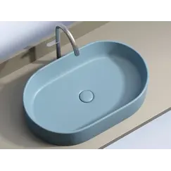 Умывальник чаша Ceramica Nova накладная овальная (цвет Голубой Матовый) Element 608*385*122мм
