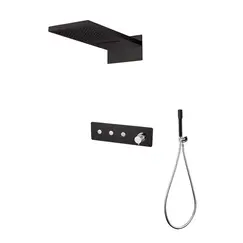 Душевая система скрытого монтажа со смесителем верхним и ручным душем BOHEME FUSION черный 130-BCR