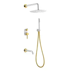 Душевая система со смесителем встраиваемая Boheme Uno 464-2-WG Белый Золото