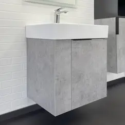 Подвесная тумба-умывальник Comforty Асти-60П бетон светлый с раковиной CF3WL032