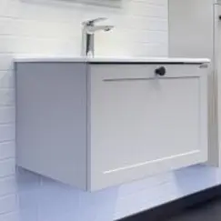 Тумба-умывальник Comforty Ереван-60 серый шёлк с раковиной Comforty