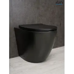 Приставной безободковый унитаз микролифт дюропласт Gid TRS-269BM