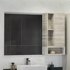 Зеркало-шкаф Comforty Прага, дуб белый