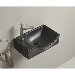 Подвесная черная матовая раковина для ванной Gid Bm9276 L/R