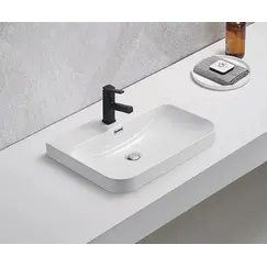 Встраиваемая сверху белая раковина для ванной Gid 9560s